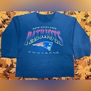 Vintage New England Patriots Crewneck Sweater Cropped Large